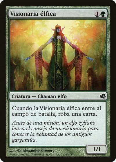 Elvish Visionary Spanish Visionaria elfica Magic Encyclopedia 2011 (Salvat) Magic card