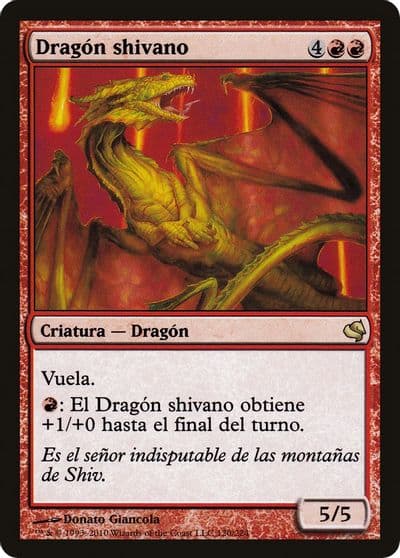 Shivan Dragon Spanish Dragon shivano Magic Encyclopedia 2011 (Salvat) Magic card