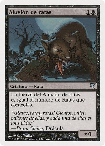 Swarm of Rats Spanish Aluvion de ratas A14 Magic Encyclopedia 2005 (Salvat/Hachette) Magic card