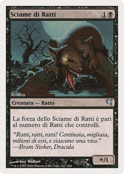 Swarm of Rats Italian Sciame di rats A2 Magic Encyclopedia 2005 (Salvat/Hachette) Magic card