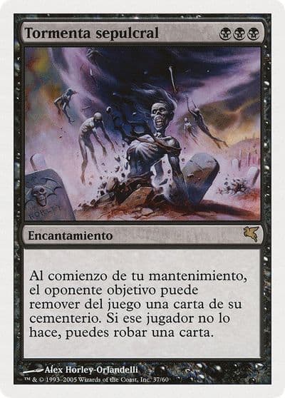 Gravestorm Spanish Tormenta sepulcral Magic Encyclopedia 2005 (Salvat/Hachette) Magic card