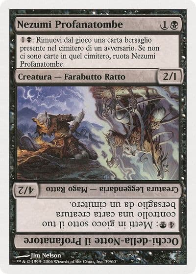 Nezumi Graverobber Nighteyes the Desecrator Italian Nezumi Profanatombe A39 Magic Encyclopedia 2005 (Salvat/Hachette) Magic card