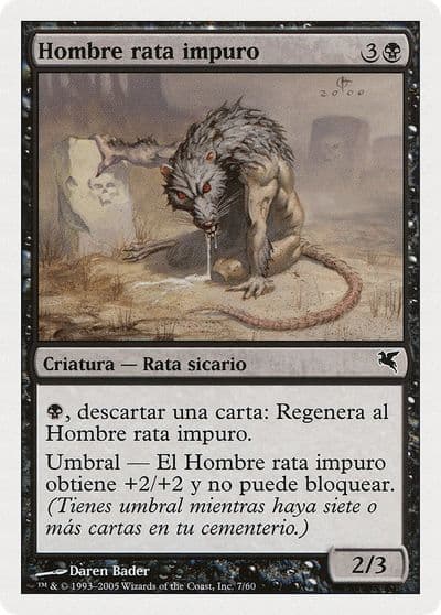Dirty Wererat Spanish Hombre rata impuro A7 Magic Encyclopedia 2005 (Salvat/Hachette) Magic card