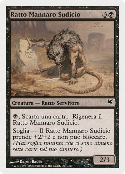 Dirty Wererat Italian Ratto Mannaro Sudicio A7 Magic Encyclopedia 2005 (Salvat/Hachette) Magic card