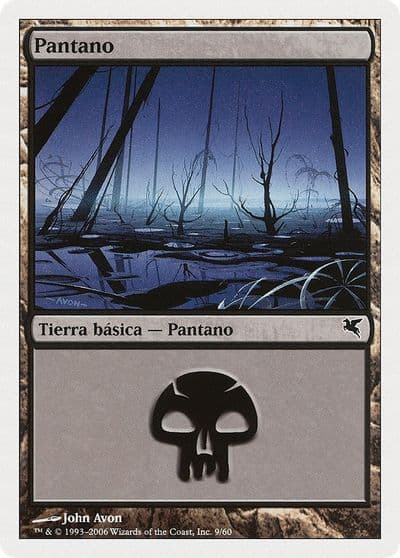 Swamp Spanish Pantano F9 Magic Encyclopedia 2005 (Salvat/Hachette) Magic card
