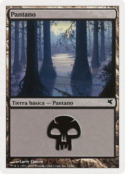 Swamp Spanish Pantano A11 Magic Encyclopedia 2005 (Salvat/Hachette) Magic card