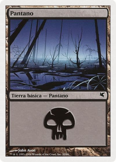 Swamp Spanish Pantano F20 Magic Encyclopedia 2005 (Salvat/Hachette) Magic card