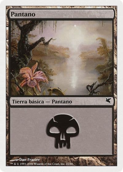 Swamp Spanish Pantano F21 Magic Encyclopedia 2005 (Salvat/Hachette) Magic card