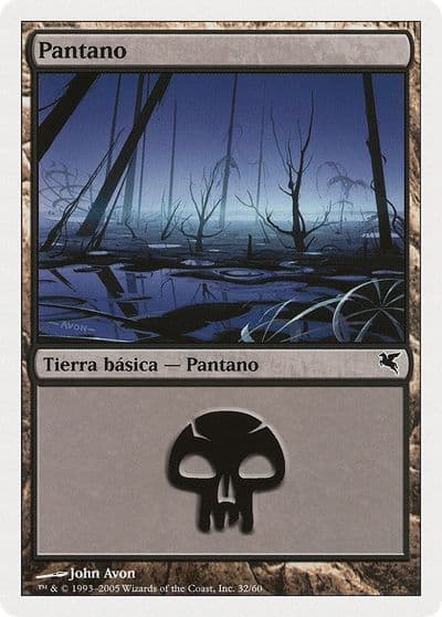 Swamp Spanish Pantano A32 Magic Encyclopedia 2005 (Salvat/Hachette) Magic card