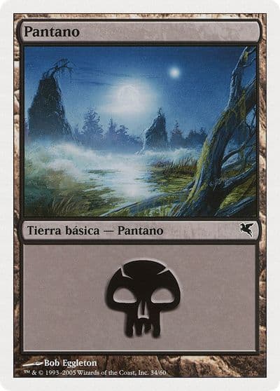 Swamp Spanish Pantano A34 Magic Encyclopedia 2005 (Salvat/Hachette) Magic card