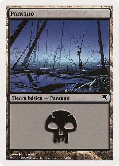 Swamp Spanish Pantano D34 Magic Encyclopedia 2005 (Salvat/Hachette) Magic card