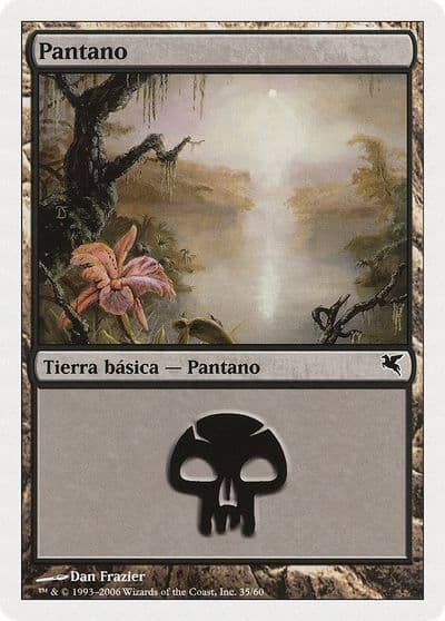 Swamp Spanish Pantano D35 Magic Encyclopedia 2005 (Salvat/Hachette) Magic card