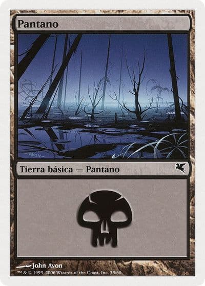 Swamp Spanish Pantano F35 Magic Encyclopedia 2005 (Salvat/Hachette) Magic card