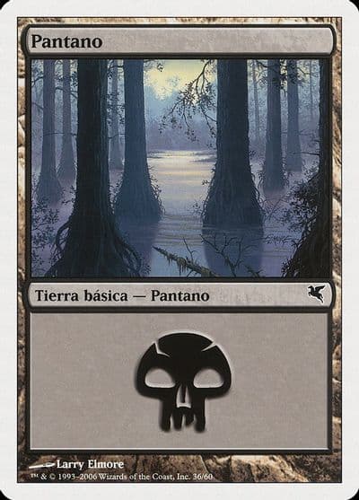 Swamp Spanish Pantano D36 Magic Encyclopedia 2005 (Salvat/Hachette) Magic card