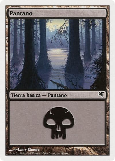 Swamp Spanish Pantano F45 Magic Encyclopedia 2005 (Salvat/Hachette) Magic card