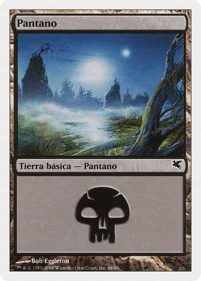 Swamp Spanish Pantano F46 Magic Encyclopedia 2005 (Salvat/Hachette) Magic card