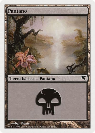 Swamp Spanish Pantano F48 Magic Encyclopedia 2005 (Salvat/Hachette) Magic card