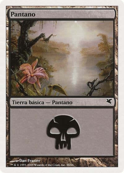 Swamp Spanish Pantano A58 Magic Encyclopedia 2005 (Salvat/Hachette) Magic card