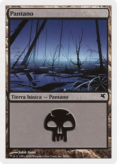 Swamp Spanish Pantano F58 Magic Encyclopedia 2005 (Salvat/Hachette) Magic card