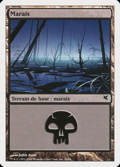 Swamp French Marais A36 Magic Encyclopedia 2005 (Salvat/Hachette) Magic card