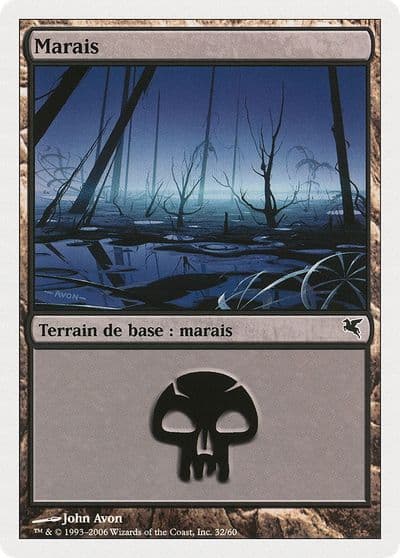 Swamp French Marais A32 Magic Encyclopedia 2005 (Salvat/Hachette) Magic card
