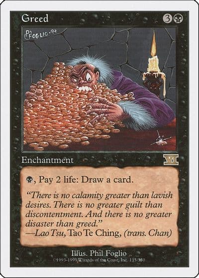Greed Classic Sixth Edition Magic card
