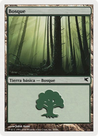 Forest Spanish Bosque D59 Magic Encyclopedia 2005 (Salvat/Hachette) Magic card