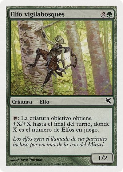 Timberwatch Elf Spanish Elfo vigilabosques B18 Magic Encyclopedia 2005 (Salvat/Hachette) Magic card