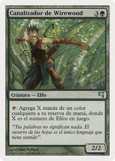 Wirewood Channeler Spanish Canalizador de Wirewood Magic Encyclopedia 2005 (Salvat/Hachette) Magic card