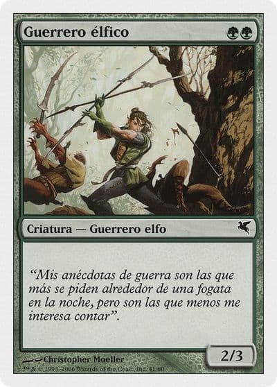 Elvish Warrior Spanish Guerrero elfico B41 Magic Encyclopedia 2005 (Salvat/Hachette) Magic card