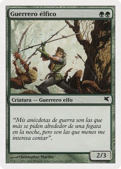 Elvish Warrior Spanish Guerrero elfico B42 Magic Encyclopedia 2005 (Salvat/Hachette) Magic card