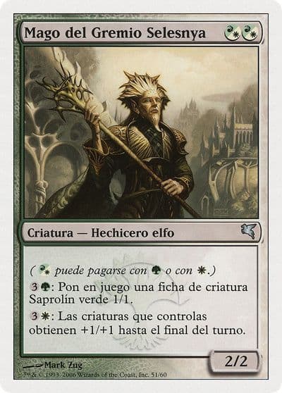 Selesnya Guildmage Spanish Mago del Gremio Selesnya B51 Magic Encyclopedia 2005 (Salvat/Hachette) Magic card