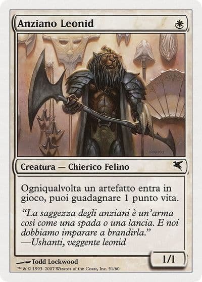 Leonin Elder Italian Anziano Leonid Magic Encyclopedia 2005 (Salvat/Hachette) Magic card