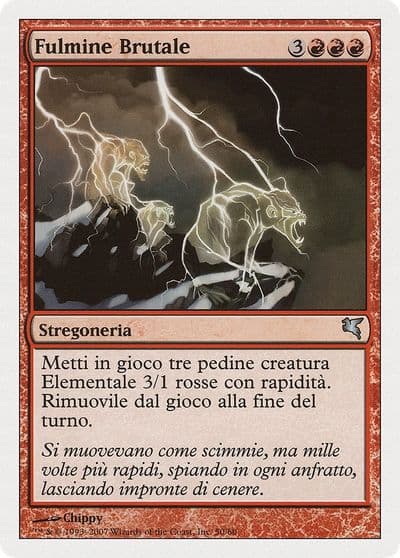 Feral Lightning Italian Fulmine Brutale I50 Magic Encyclopedia 2005 (Salvat/Hachette) Magic card