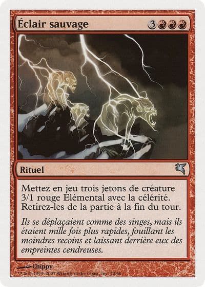 Feral Lightning French Eclair sauvage I50 Magic Encyclopedia 2005 (Salvat/Hachette) Magic card