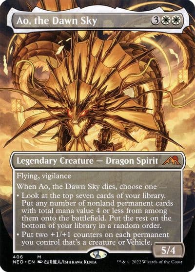 Ao the Dawn Sky Borderless Kamigawa: Neon Dynasty Magic card