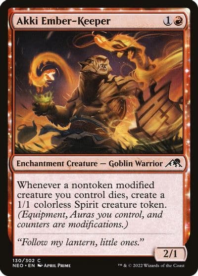 Akki Ember Keeper Kamigawa: Neon Dynasty Magic card
