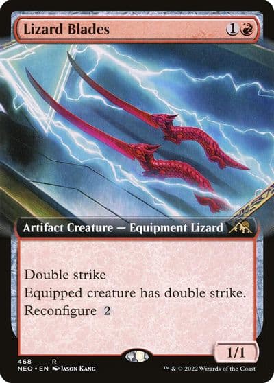 Lizard Blades Extended Art Kamigawa: Neon Dynasty Magic card
