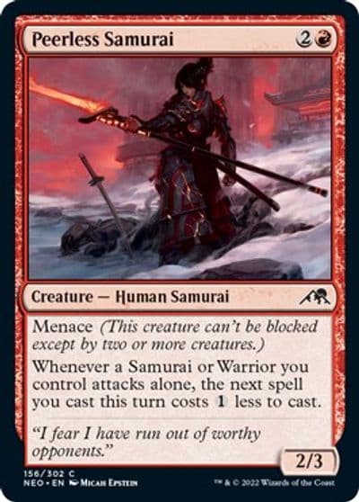 Peerless Samurai Kamigawa: Neon Dynasty Magic card