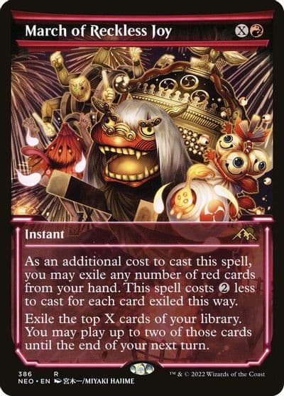 March of Reckless Joy Showcase Kamigawa: Neon Dynasty Magic card
