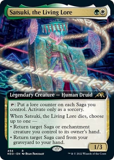 Satsuki the Living Lore Extended Art Kamigawa: Neon Dynasty Magic card