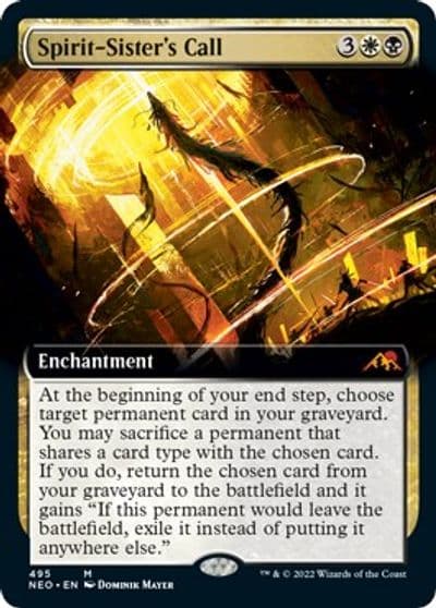 Spirit Sisters Call Extended Art Kamigawa: Neon Dynasty Magic card