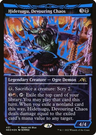 Hidetsugu Devouring Chaos Neon Blue Kamigawa: Neon Dynasty Magic card