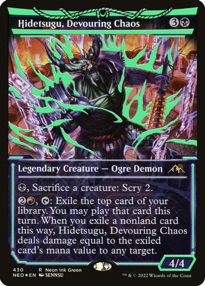 Hidetsugu Devouring Chaos Neon Green Kamigawa: Neon Dynasty Magic card