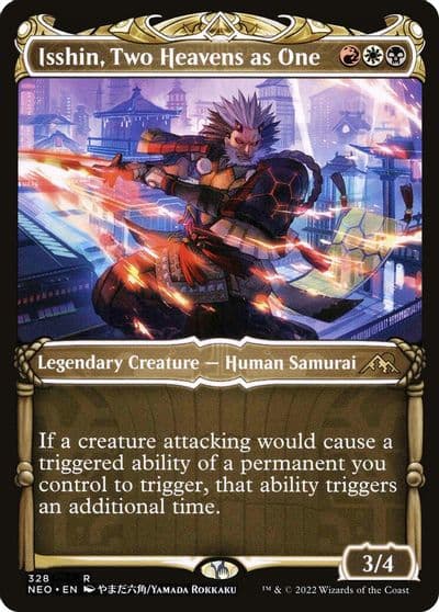 Isshin Two Heavens as One Showcase Kamigawa: Neon Dynasty Magic card