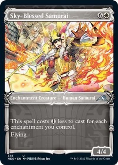 Sky Blessed Samurai Showcase Kamigawa: Neon Dynasty Magic card