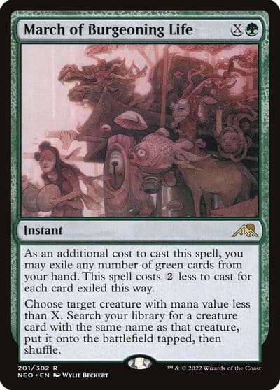 March of Burgeoning Life Kamigawa: Neon Dynasty Magic card