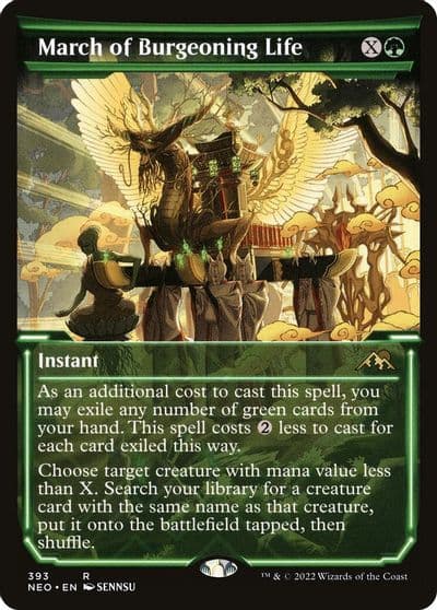 March of Burgeoning Life Showcase Kamigawa: Neon Dynasty Magic card