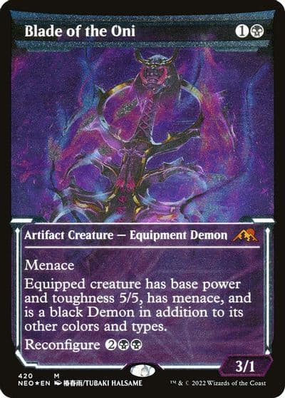 Blade of the Oni Showcase Foil Etched Kamigawa: Neon Dynasty Magic card