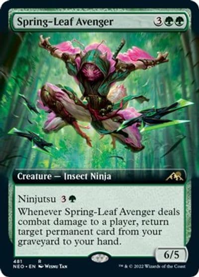 Spring Leaf Avenger Extended Art Kamigawa: Neon Dynasty Magic card
